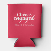 応援婚約したレッドタイポグラフィ婚約パーティ 缶クーラー (正面)