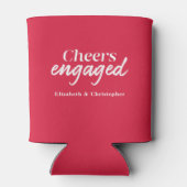 応援婚約したレッドタイポグラフィ婚約パーティ 缶クーラー (裏面)