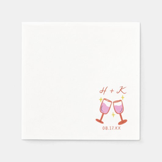 応援婚約パーティ結婚ズカクテル スタンダードカクテルナプキン (正面)