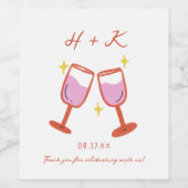 応援婚約パーティ結婚式の引き出物 ワインラベル (シングルラベル)
