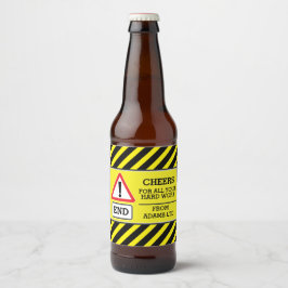 応援建築作業者の終了署名ビアラベル ビールラベル