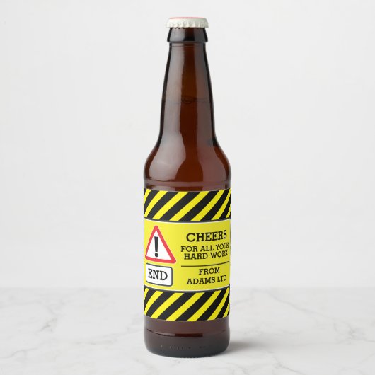 応援建築作業者の終了署名ビアラベル ビールラベル (正面)