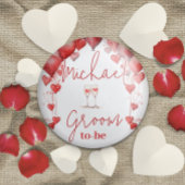 応援愛するブライダルシャワー新郎になる 缶バッジ