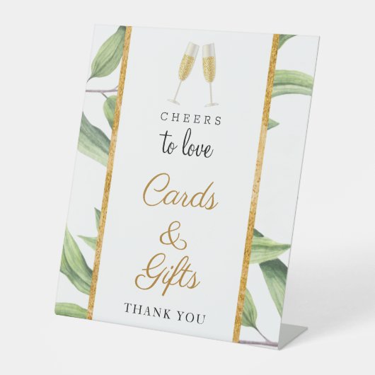 応援愛する植物性ブライダルシャワーカードギフト 台座サイン (正面)