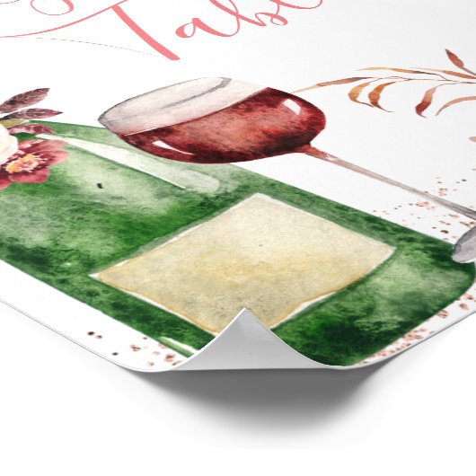 応援愛する赤面ピンクブライダルシャワーギフトテーブル ポスター (角)