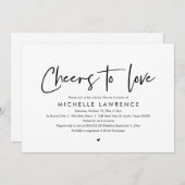 応援愛モダンカジュアルブライダルシャワー 招待状 (正面/裏面)