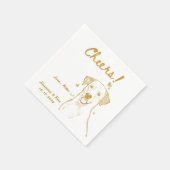 応援手描きおもしろい犬シンプル結婚ズ スタンダードカクテルナプキン (角)