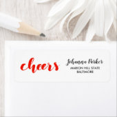 応援手書きレッドスクリプトホリデイ ラベル (インサイチュ)