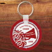 応援抱き枕アイディアパーソナライズされた、レッドホワイト応援 キーホルダー (裏面)