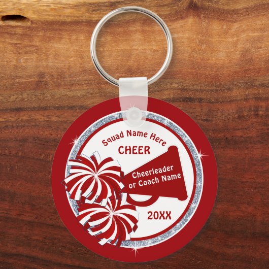 応援抱き枕アイディアパーソナライズされた、レッドホワイト応援 キーホルダー (裏面)