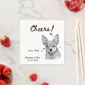 応援描ドッグシンプルパーソナライズされた結婚ズ スタンダードカクテルナプキン (インサイチュ)