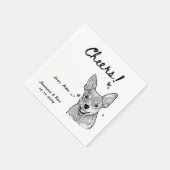 応援描ドッグシンプルパーソナライズされた結婚ズ スタンダードカクテルナプキン (角)