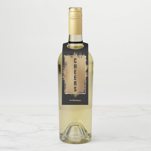 応援文字ゴールドフォイルオンブラック ボトルネックタグ (ボトル)