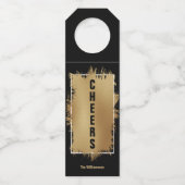 応援文字ゴールドフォイルオンブラック ボトルネックタグ (正面)