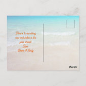 応援新年のグリーティングドリンクのビーチ ポストカード (裏面)