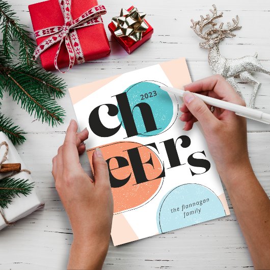 応援新年の明るいパタカラフルーン シーズンカード