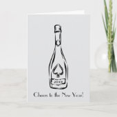 応援新年シャンパンボトル挨拶 カード (正面)