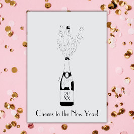 応援新年シャンパンボトル挨拶 カード