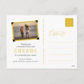 応援新年スターバスト花火モダン シーズンポストカード (裏面)