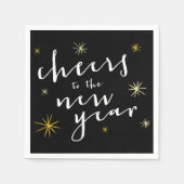 応援新年スターバスト花火モダン スタンダードカクテルナプキン (正面)