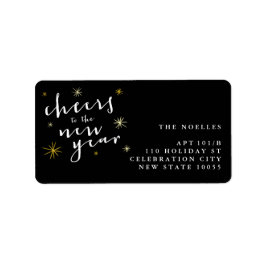 応援新年スターバスト花火モダン ラベル