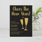 応援新年パーティーお祝い招待状 招待状 (スタンド正面)