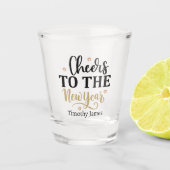 応援新年ワードアート追加の名前パーティー ショットグラス (正面)