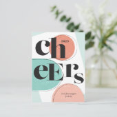 応援新年抽象芸術ターコイズメロン シーズンポストカード (スタンド正面)