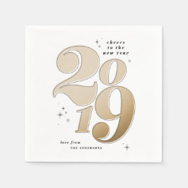 応援新年金ゴールド2019休日 スタンダードカクテルナプキン