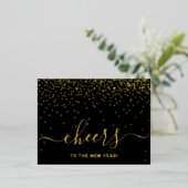 応援新年!エレガント実在 箔シーズンポストカード (立ち正面)