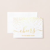 応援新年!トレンディータイポグラフィ写真 箔カード (封筒付き正面)