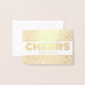 応援新年!幾何学的タイポグラフィ写真 箔カード (封筒付き正面)