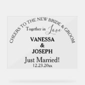 応援新郎新婦たった今結婚しましたブラックネーム澄ん アクリルサイン (正面)