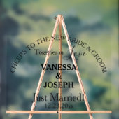 応援新郎新婦たった今結婚しましたブラックネーム澄ん アクリルサイン (ニュートラル)