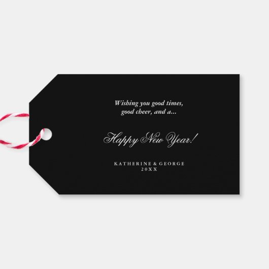 応援書道台本モダン写真ホリデー ギフトタグ (裏面横)