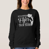 応援母チアリーダーパパ私の娘はフライヤーサ スウェットシャツ (正面)