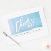 応援水の色ミニワイン、ミニシャンパンラベル 長方形シール (封筒)