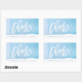 応援水の色ミニワイン、ミニシャンパンラベル 長方形シール (シート)