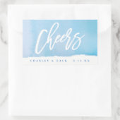 応援水の色ミニワイン、ミニシャンパンラベル 長方形シール (バッグ)