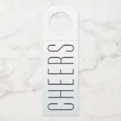 応援海ブルーウォーター色の目的地の結婚式 ボトルネックタグ (正面)