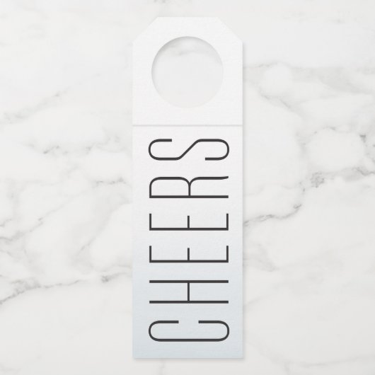 応援海ブルーウォーター色の目的地の結婚式 ボトルネックタグ (正面)