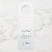 応援海ブルーウォーター色の目的地の結婚式 ボトルネックタグ (裏面)