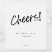 応援白黒結婚式の引き出物ワインラベル ワインラベル (シングルラベル)