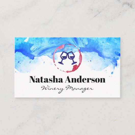 応援眼鏡 | 水彩背景 名刺 (正面)