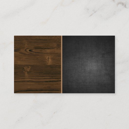応援眼鏡 | 濃いテクスチャ | 木目 名刺 (裏面)