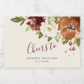 応援秋のフローラブルガンディミニワきらめくイン スパークリングワインラベル (シングルラベル)