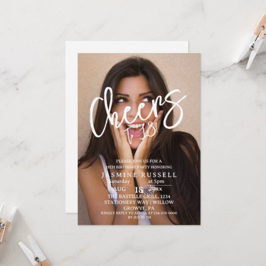 応援第18回モダン写真誕生日 招待状 (正面/裏面インサイチュ)