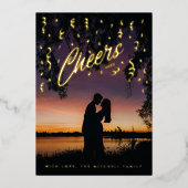 応援紙吹雪から年末年始の写真 箔シーズンカード (正面)