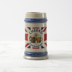 応援素晴らしイギリスカスタムマンガユニオンジャック ビールジョッキ