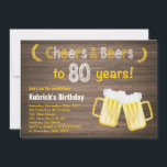 応援素朴とビアーズ80th誕生日招待状 招待状<br><div class="desc">応援素朴とビール80th誕生日招待状。大人誕生日。ビール誕生日男性へ。木目素朴背景国ヴィンテージレトロ。さらにカスタマイクリックズを行う場合はカスタマイズ、「IT」ボタンをクリックし、このテンプレートを変更するために当社のデザインツールを使用する。</div>